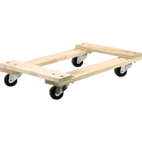 Chariots en bois franc - usage moyen, Roues en Polyol&eacute;fine, Capacit&eacute; de 900 lb, 18" la x 24" p x 7" h Consource