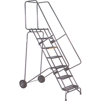 Fold-N-Store Rolling Ladders, 5 Steps, Perforated, 50" High Consource