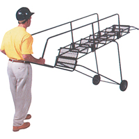 Fold-N-Store Rolling Ladders, 6 Steps, Perforated, 60" High Consource