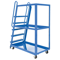 Stock Picking Cart, Steel, 27-7/8" W x 56-1/8" D, 3 Shelves, 1000 lbs. Capacity Consource