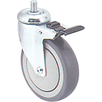 Roulette zingu&eacute;e, Pivotant avec frein, Diam&egrave;tre 4" (102 mm), Capacit&eacute; 200 lb (91 kg) Consource