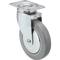 Roulette, Pivotant, 3" (76 mm), Caoutchouc, 125 lb (57 kg) Consource
