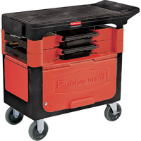 Trades Carts With Lockable Cabinet, 2 Drawers, 38" L x 19-1/4" W x 33-3/8" H, Black Consource