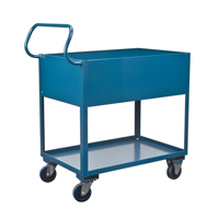Deep Lipped Service Cart, 2 Tiers, 24" W x 47" H x 36" D, 1200 lbs. Capacity Consource