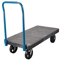 Plastic Platform Trucks, 60" L x 30" W, 2000 lbs. Cap., Mold-on Rubber Wheels Consource