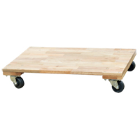Socle roulant &agrave; plateforme en bois solide, Roues en Caoutchouc, Capacit&eacute; de 900 lb, 18" la x 30" p x 6" h Consource