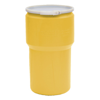 Baril emboîtable en poly&eacute;thyl&egrave;ne, 14 gal. US (11,7 gal. imp.), Dessus ouvert, Jaune Consource