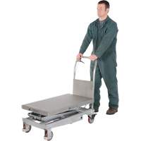 Manual Hydraulic Scissor Lift Table, 35-1/2" L x 20" W, Partial Stainless Steel, 800 lbs. Capacity Consource