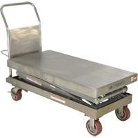 Table &eacute;l&eacute;vatrice hydraulique manuelle &agrave; ciseaux, 47-1/2" lo x 24" la, Partiellement en acier inoxydable, Capacit&eacute; 1500 lb Consource