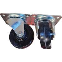 Plate Caster, Swivel, 4" (101.6 mm), Rubber, 225 lbs. (102 kg.) Consource