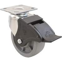 Roulette Emaxx, Pivotant avec frein, 4" (101,6 mm), Envirothane, 1000 lb (453,6 kg) Consource
