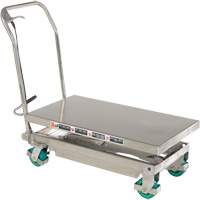 Table &eacute;l&eacute;vatrice hydraulique manuelle &agrave; ciseaux, 36-1/4" lo x 19-3/8" la, Acier inoxydable, Capacit&eacute; 600 lb Consource