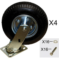 Ensemble de roulettes pneumatiques de rechange pour chariots &agrave; plateforme Consource