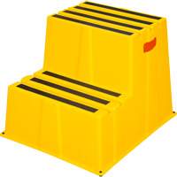 Industrial Step Stool, 2 Steps, 26" x 22-7/16" x 19-11/16" High Consource