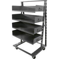 Single-Sided Heavy Duty A-Frame Cart with 4 Large Trays, 38" x 25" x 63", 2500 lbs. Capacity Consource