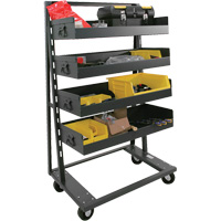 Single-Sided Heavy Duty A-Frame Cart with 4 Large Lipped Trays, 38" x 25" x 63", 2500 lbs. Capacity Consource