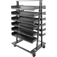 Double-Sided Heavy Duty A-Frame Cart with 12 Trays, 38" x 30" x 63", 2500 lbs. Capacity Consource