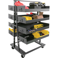 Double-Sided Heavy Duty A-Frame Cart with 8 Large Lipped Trays, 38" x 30" x 63", 2500 lbs. Capacity Consource