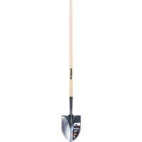 Pro Round Point Shovel, Tempered Steel Blade, Wood, Straight Handle Consource
