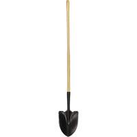 Round Point Shovel, Tempered Steel Blade, Wood, Straight Handle Consource