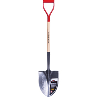Pro Round Point Shovel, Tempered Steel Blade, Wood, D-Grip Handle Consource