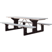 Tables de pique-nique en plastique recycl&eacute;, 6' lo x 61-1/2" la, Gris Consource