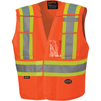 6930 Drop Shoulder Tear-Away Safety Vest, High Visibility Orange, Large/X-Large, Polyester Consource