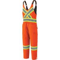 5538 High Visibility Quilted Duck Overalls, Cotton, X-Large, High Visibility Orange Consource
