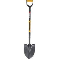 Pro Round Point Shovel, Tempered Steel Blade, Fibreglass, D-Grip Handle Consource