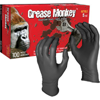 Gants jetables Grease Monkey, Grand, Nitrile, 5 mils, Sans poudre, Noir Consource