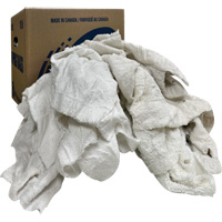 Boîte de chiffons d'essuyage, Tissu &eacute;ponge, Blanc, 10 lb Consource