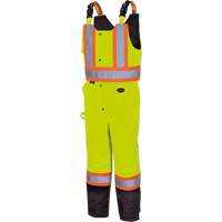 5041BB Waterproof Quilted Bib Pants, Polyester, Large, High Visibility Lime-Yellow Consource