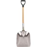Scoop Shovel, Wood, Aluminum Blade, D-Grip Handle, 24-1/2" Length Consource