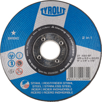 Meule de base 2 en 1, 4-1/2" x 1/4", Arbre 7/8", Type 27 Consource