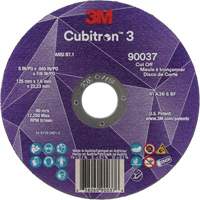 Cubitron 3 Cut-Off Wheel, 5" x 0.045", 7/8" Arbor, Type 1, Ceramic, 12250 RPM Consource