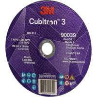 Cubitron 3 Cut-Off Wheel, 7" x 0.09", 7/8" Arbor, Type T27, Ceramic, 8500 RPM Consource