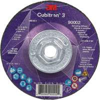 Meule a moyeu d&eacute;port&eacute; Cubitron 3, 4-1/2" x 1/4", Arbre 5/8"-11, C&eacute;ramique, Type T27 Consource