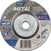 Metal Grinding Wheel, 4-1/2" x 1/4", 5/8"-11 Arbor, Aluminum Oxide, Type 27 Consource