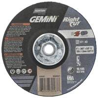 Gemini RightCut Right Angle Cut-Off Wheel, 6" x 0.045", 5/8"-11 Arbor, Type 27/42, Aluminum Oxide, 10185 RPM Consource