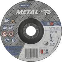Metal RightCut Right Angle Cut-Off Wheel, 6" x 0.045", 7/8" Arbor, Type 27/42, Aluminum Oxide, 10190 RPM Consource