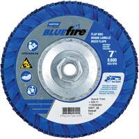 BlueFire&reg; Standard-Density Flap Disc, 7" x 5/8"-11, Type 27, P36 Grit, Zirconia Alumina Consource