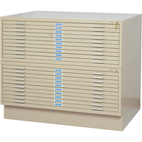 Classeurs en acier pour plans, 10 Tiroirs, 46-3/8" la x 35-3/8" p x 16-1/2" h Consource