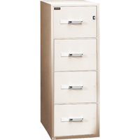 Fire Resistant Filing Cabinets, Steel, 4 Drawers, 19-3/4" W x 31" D x 54" H, Beige Consource