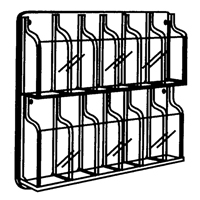 Literature Displays, Wall Mount, 9 Slots, Plastic, 30" W x 2" D x 36-7/8" H Consource