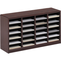 E-Z Stor&reg; Literature Organizer, Stationary, 24 Slots, Wood, 40" W x 11-3/4" D x 23" H Consource