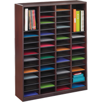 E-Z Stor&reg; Literature Organizer, Stationary, 60 Slots, Wood, 40" W x 3/4" D x 52-1/4" H Consource