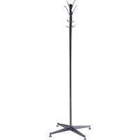Coat Tree, 60" H, Steel, Black, 8 Hook(s) Consource