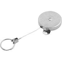 Self Retracting Key Chains, Chrome, 48" Cable, Mounting Bracket Attachment Consource