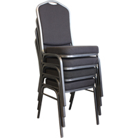 Chaises empilables, Tissu, Hauteur 37", Capacit&eacute; 275 lb, Noir Consource