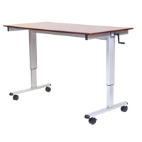 Adjustable Stand-Up Workstations, Stand-Alone Desk, 48-1/2" H x 48" W x 32-1/2" D, Walnut Consource